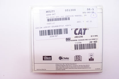 OEM Arctic Cat 2258-067 2008 ATV DVX 250 Utility Service Manual Compact Disc Fre