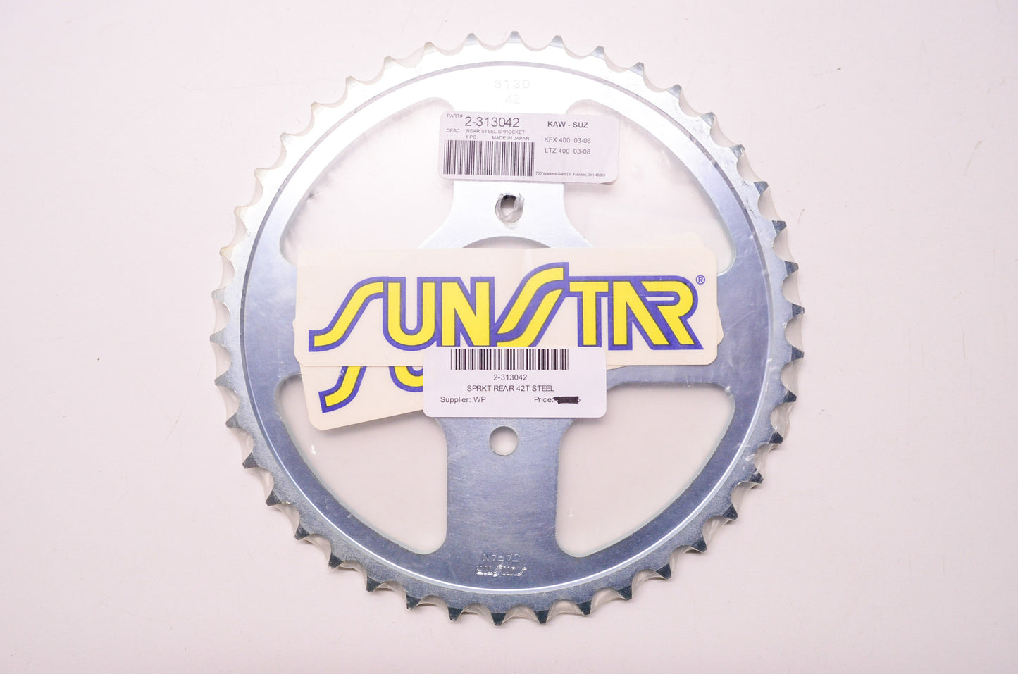 New Sunstar Steel Rear Sprocket 42T Kawasaki KFX 400 '03-06 Suzuki LTZ 400 '03-0