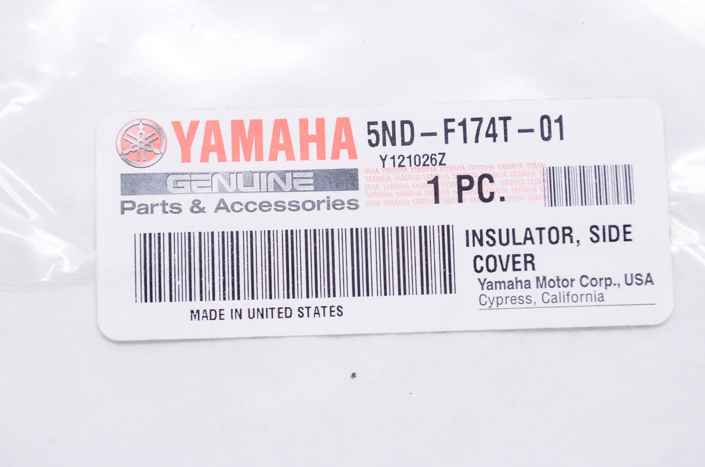 OEM Yamaha 5ND-F174T-01-00 Side Cover Insulator NOS