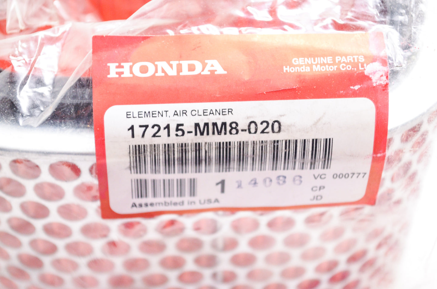 OEM Honda 17215-MM8-020 Air Cleaner Element NOS