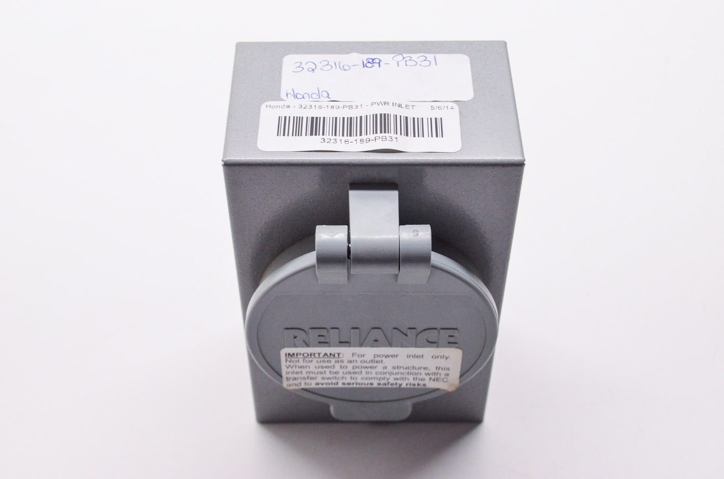 Reliance 30 Amp 125 VAC Type 3R Power Inlet Enclosure NOS
