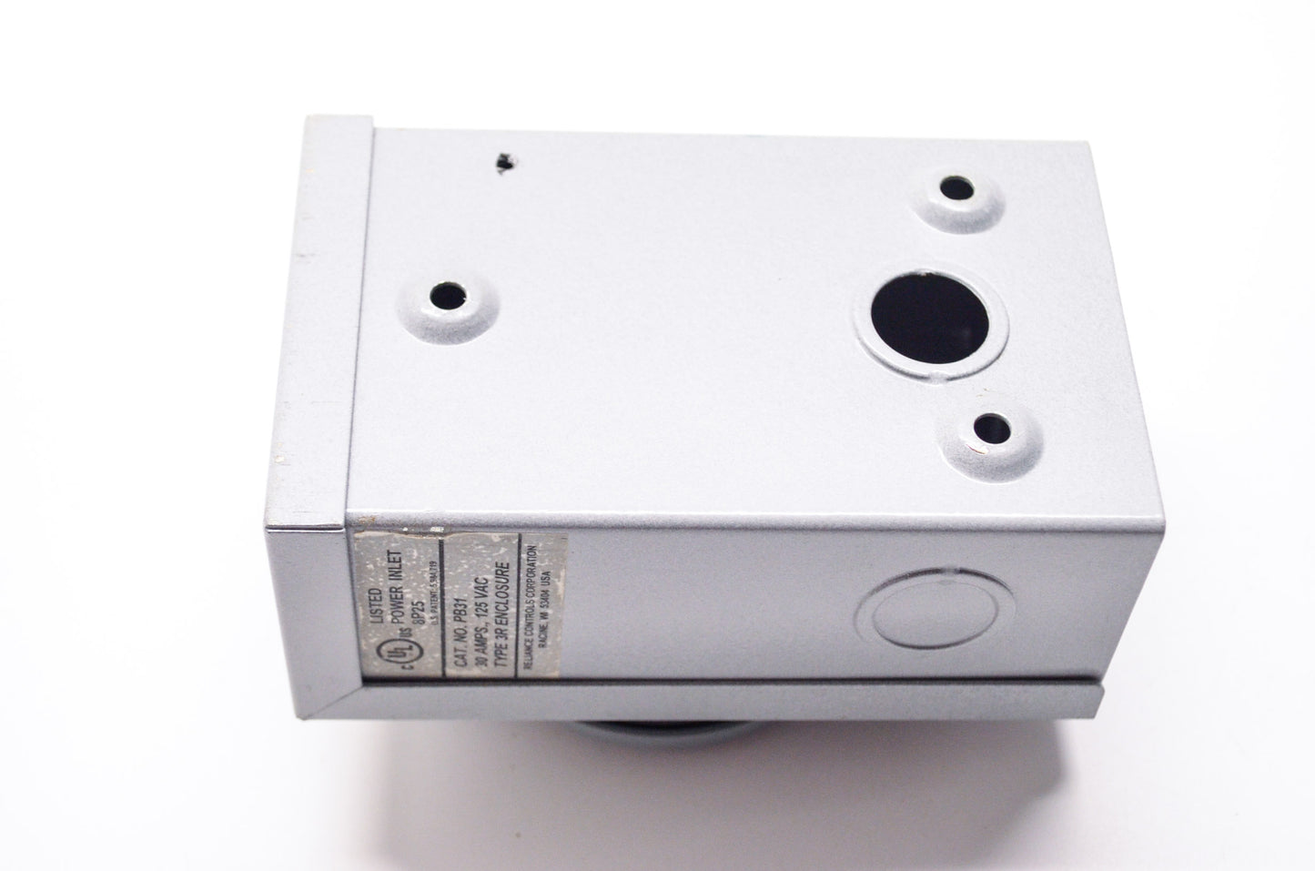Reliance 30 Amp 125 VAC Type 3R Power Inlet Enclosure NOS