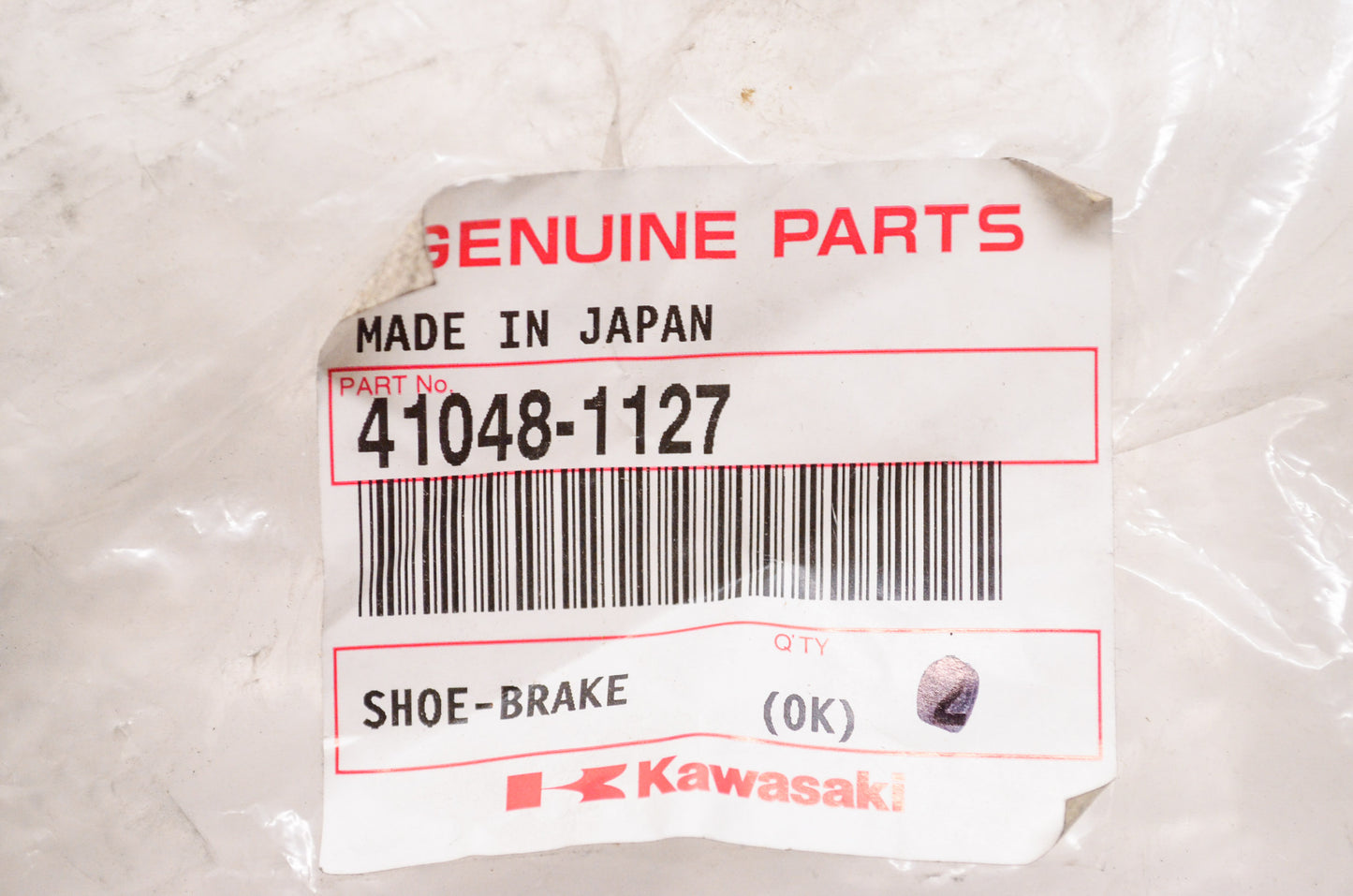 OEM Kawasaki 41048-1127 Brake Shoe NOS