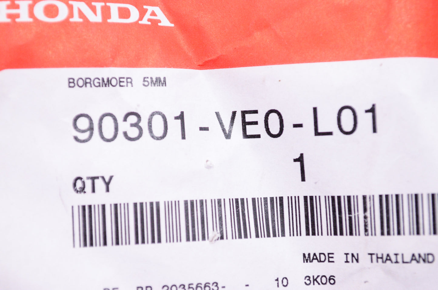 OEM Honda 90301-VE0-L01 Lock Nut 5mm NOS
