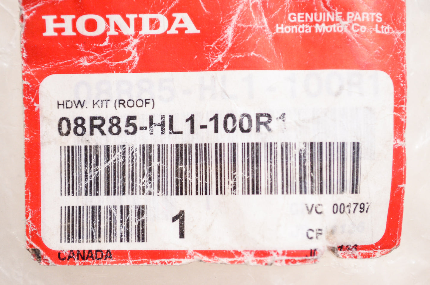 OEM Honda 08R85-HL1-100R1 Roof Hardware Kit NOS