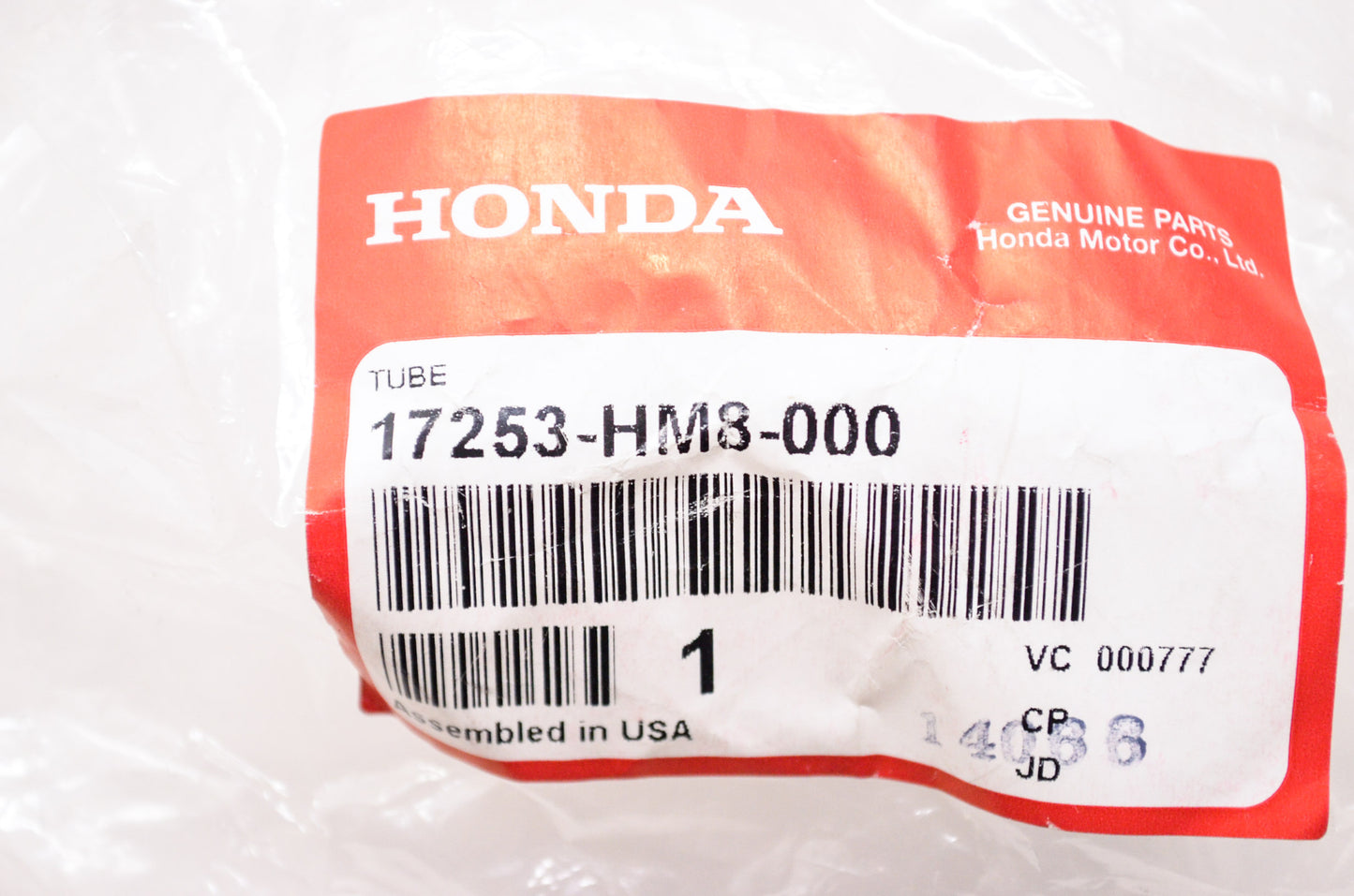 OEM Honda 17253-HM8-000 Tube NOS