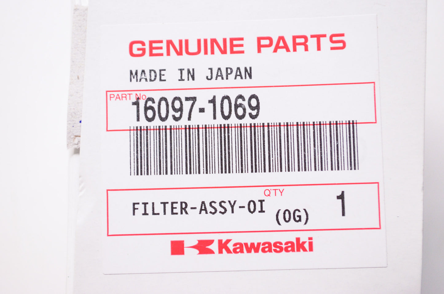 OEM Kawasaki 16097-1069 Oil Filter Assembly NOS