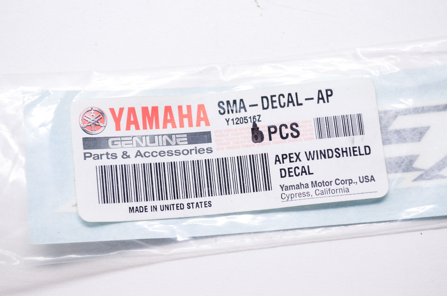 New OEM Yamaha Apex Windshield Decal NOS