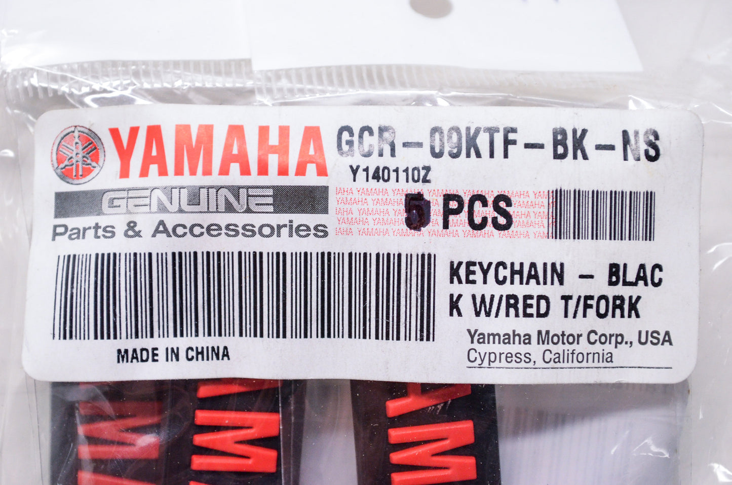 New OEM Yamaha Black w/ Red Keychain Fob NOS
