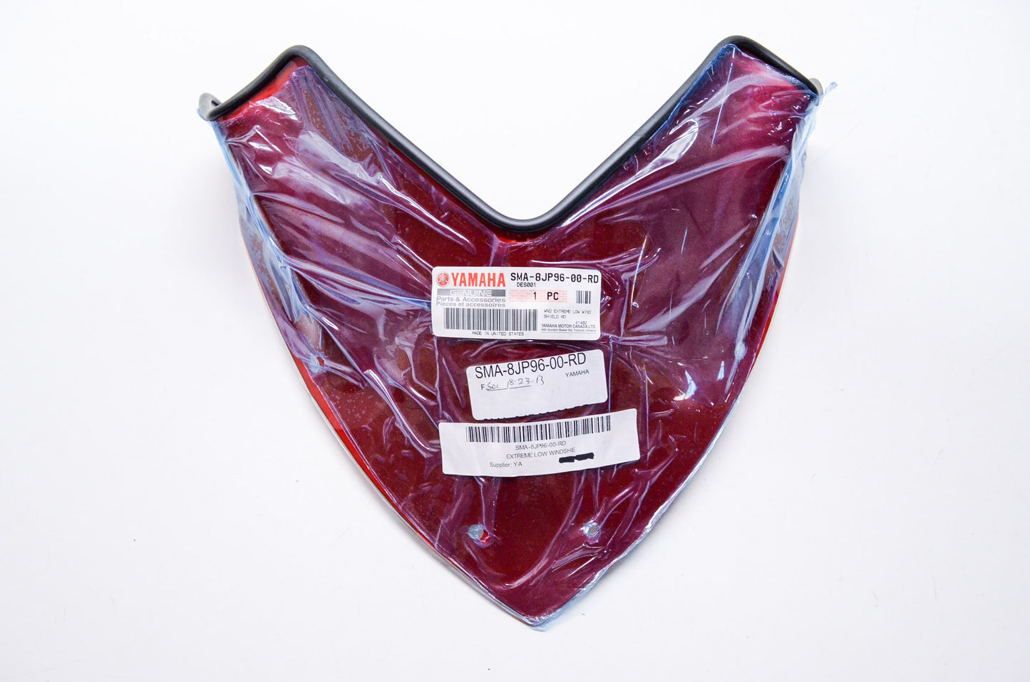 New OEM Yamaha Red 1 Piece Windshield NOS