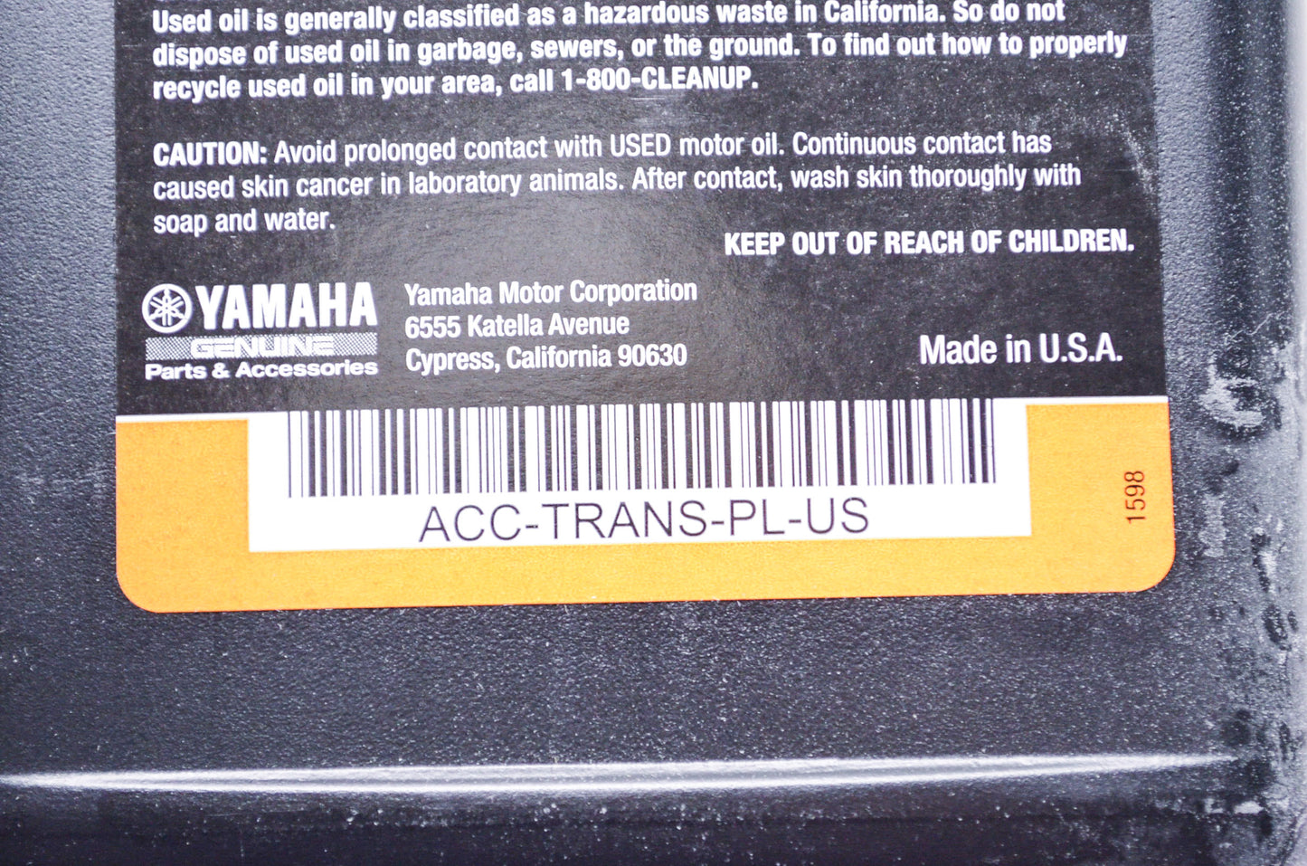 New OEM Yamaha Yamalube Lubricant Trans-Oil Plus Two Stroke 1 qt 946 ml NOS