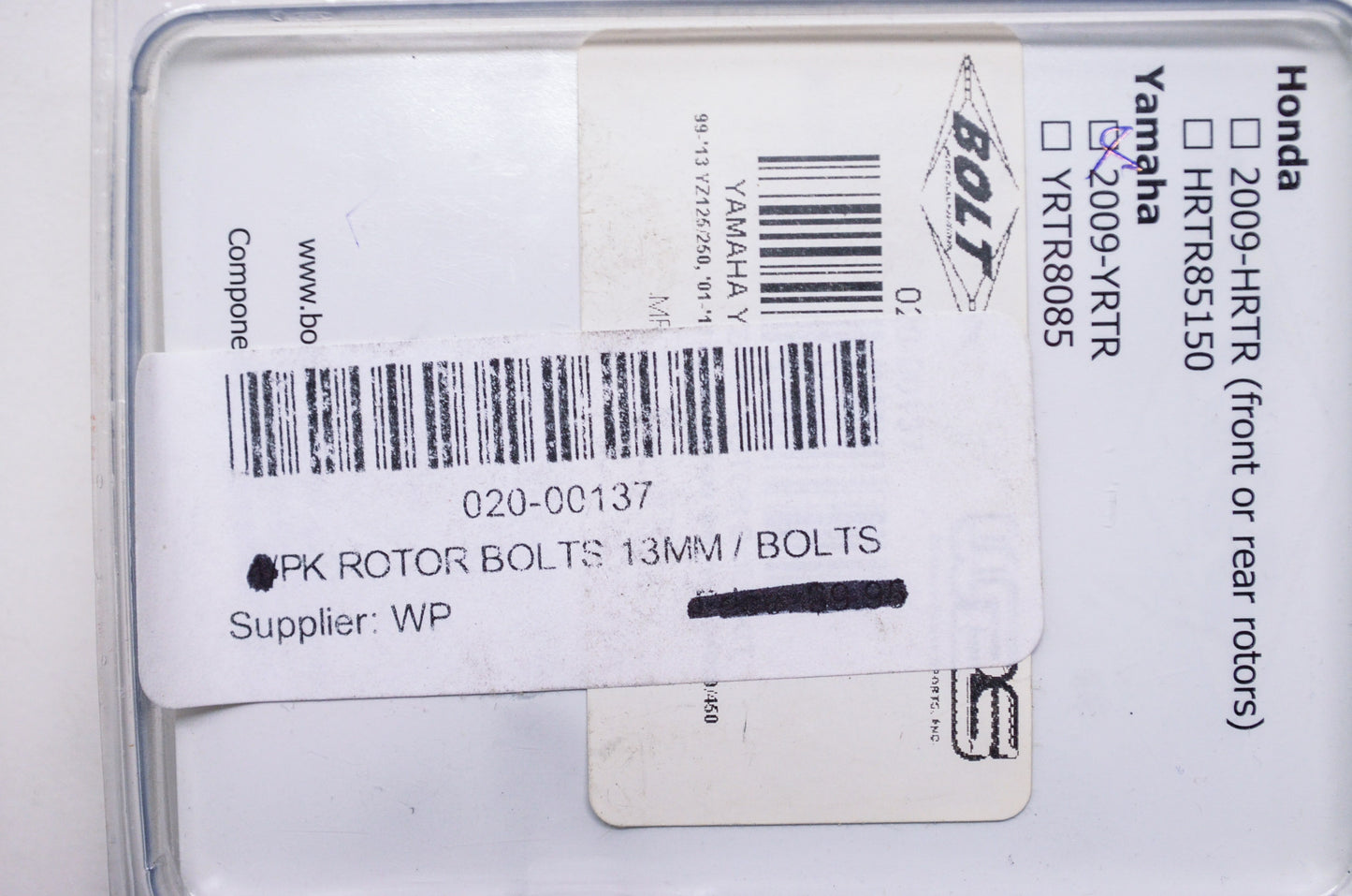 New Bolt Motorcycle Hardware Rotor Bolt Kit 13mm Yamaha YZ YZF NOS