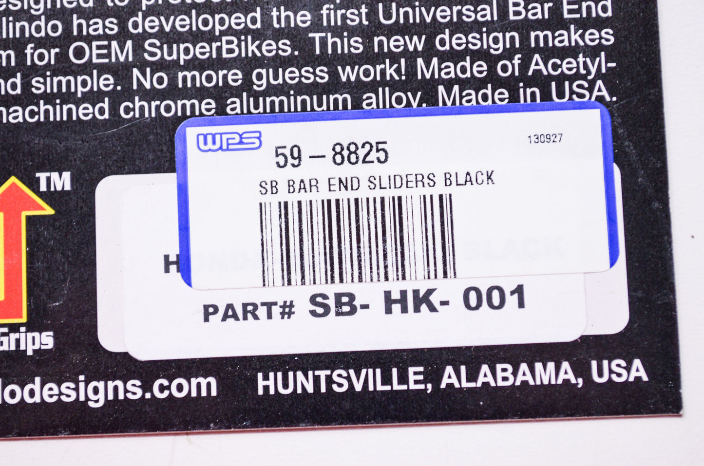 SB Bar End Sliders Universal Kit 7/8' Bars Black NOS