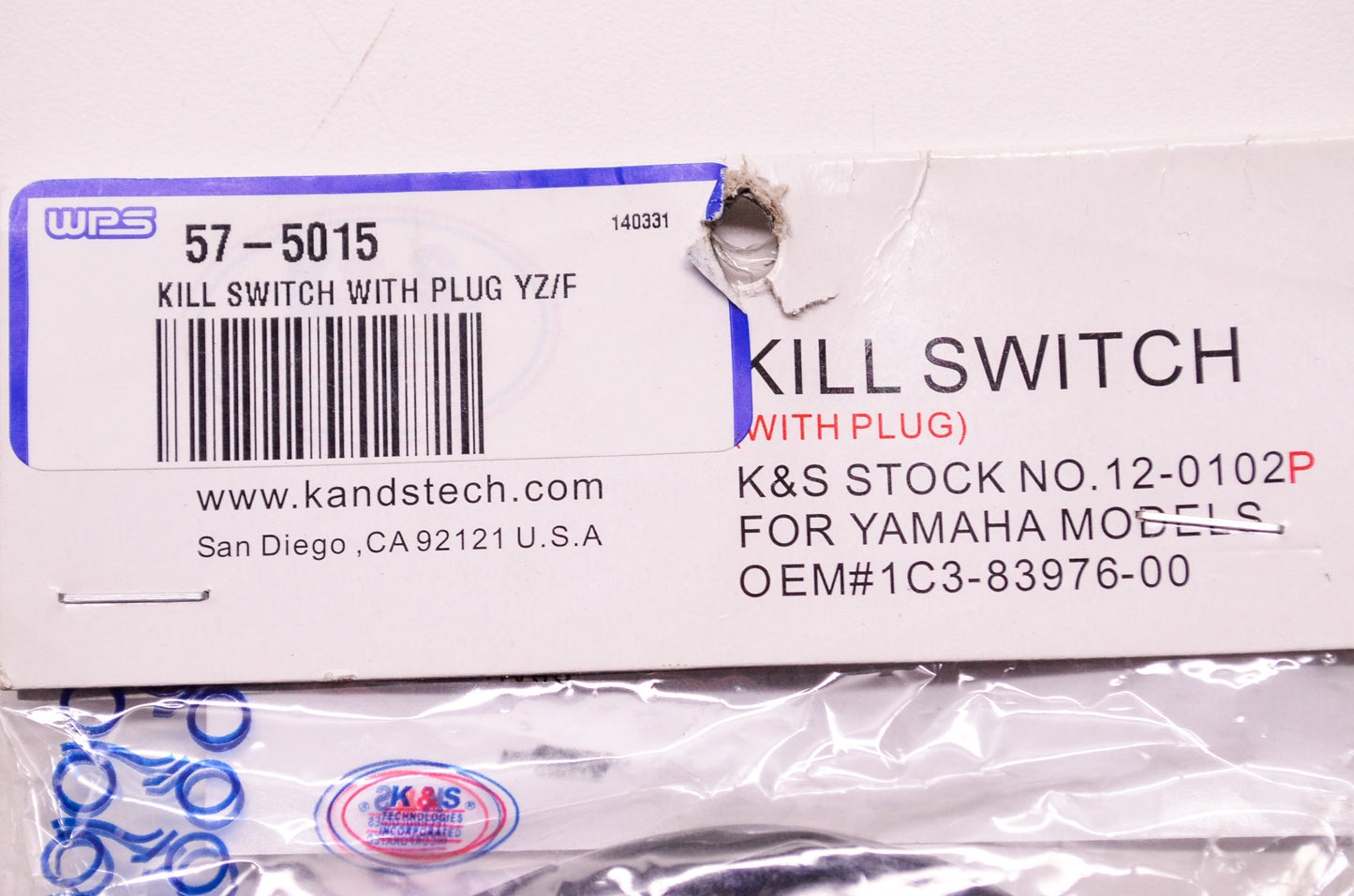 K&S 12-0102P, 1C3-83976-00 Kill Switch Kit NOS