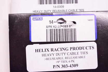 Heavy Duty Reusable Releasable 9' Black Cable Black Cable Ties Qty 6 NOS