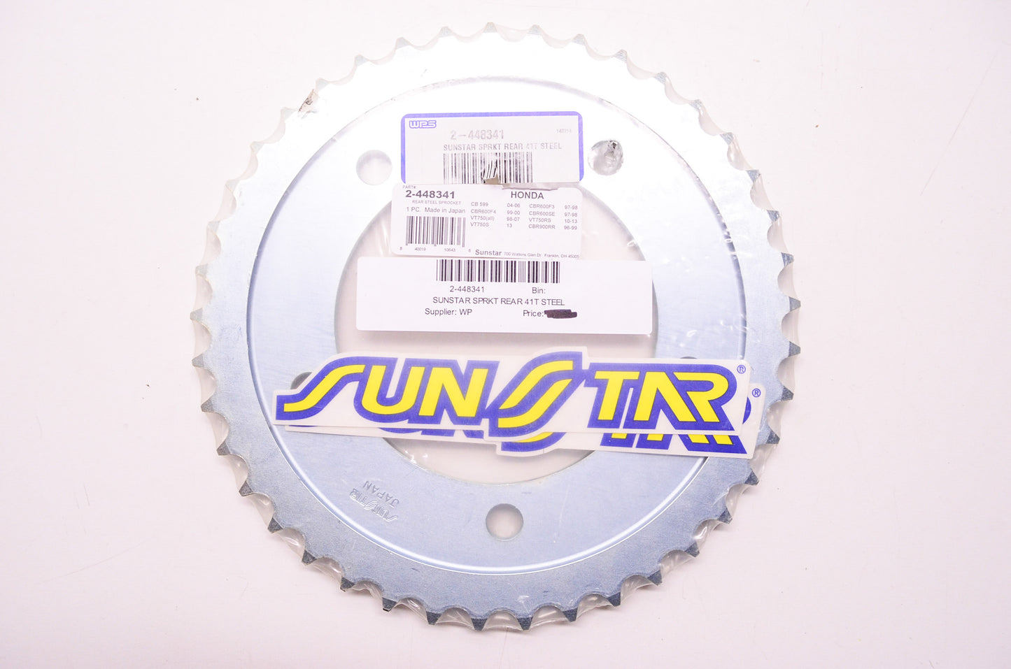 Sunstar 2-448341 Steel Rear Sprocket 41T Honda NOS