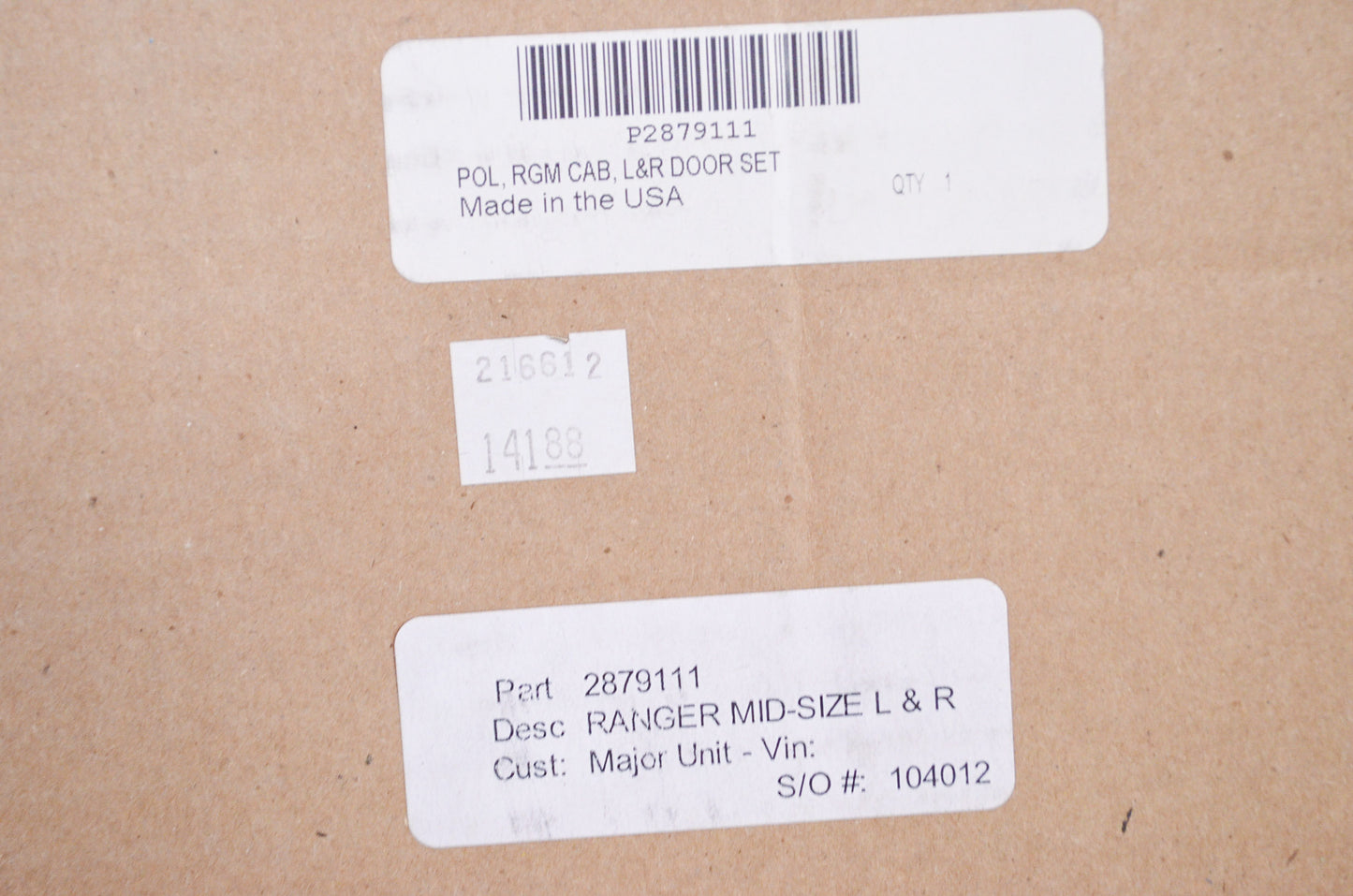 New OEM Polaris L&R Poly Door Kit Mid Size Ranger NOS