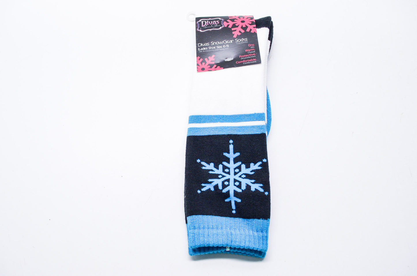 Snow Gear Socks Pair Blue Ladies Shoe Size 6-11 NOS