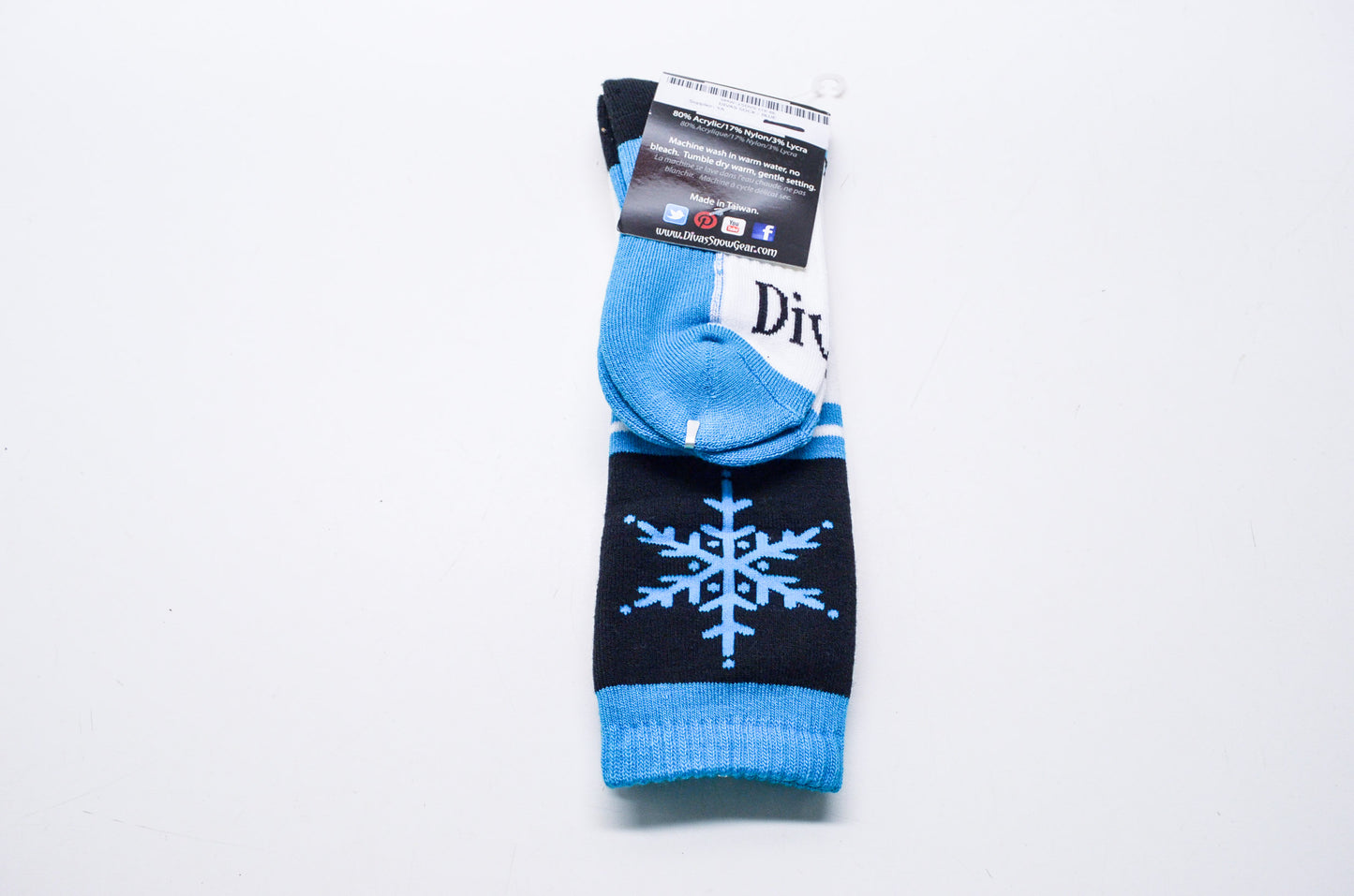 Snow Gear Socks Pair Blue Ladies Shoe Size 6-11 NOS