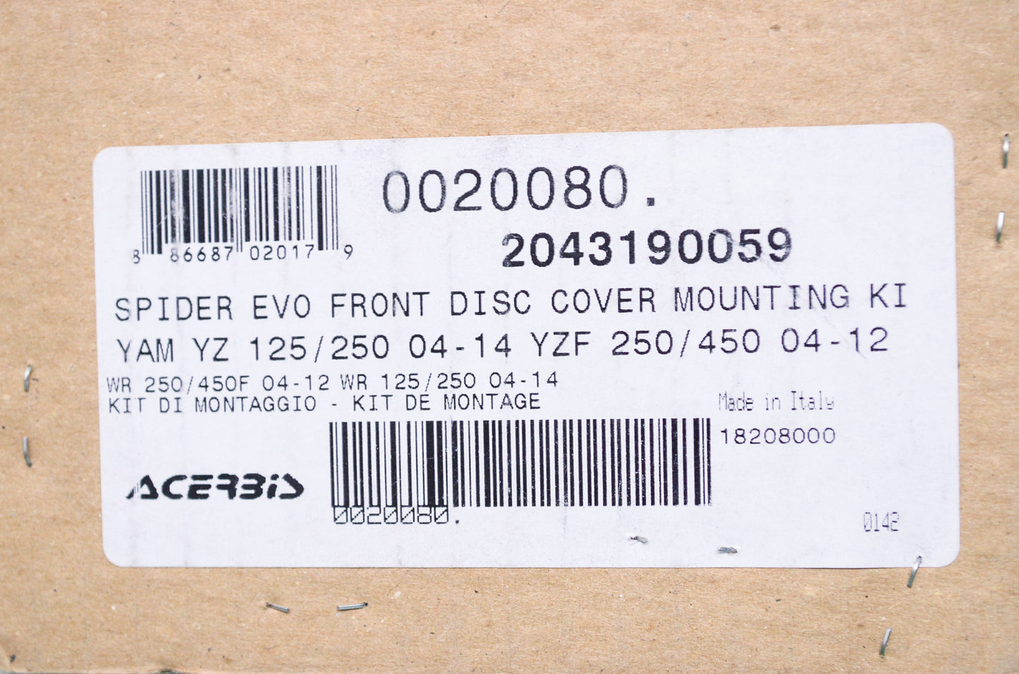 New Acerbis Spider Evo Front Disc Cover Mounting Kit NOS