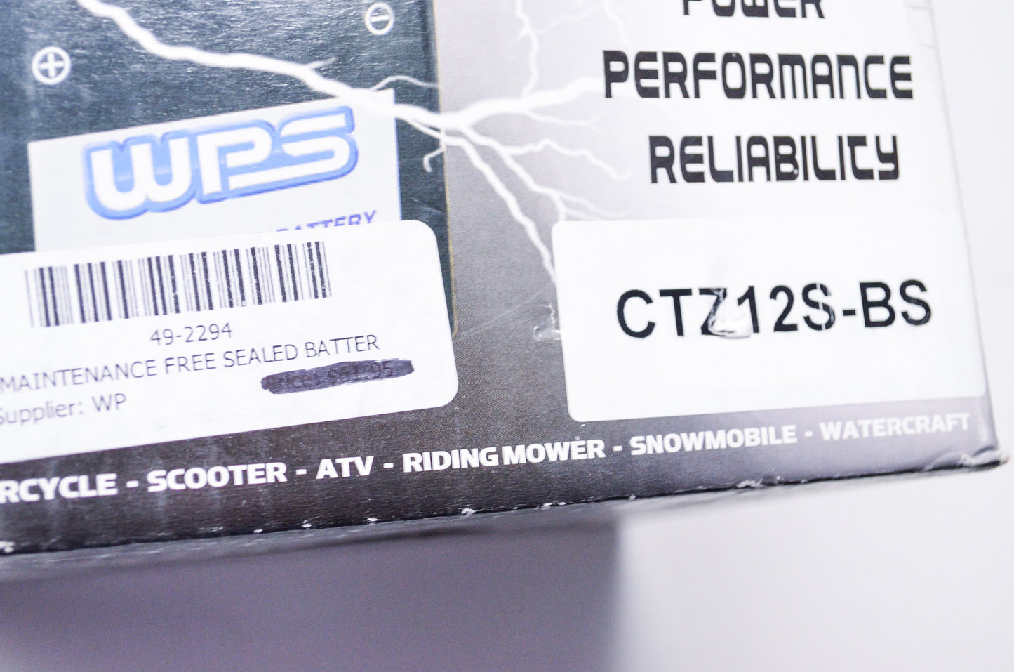 New WPS Maintenance Free Sealed Battery Kit w/ Acid Pack NOS