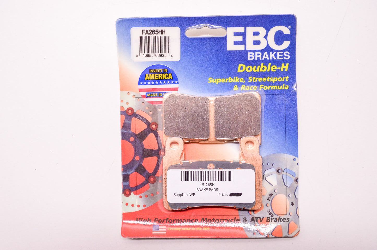 New EBC Brakes Double-H Disc Brake Pads Superbike Street Race Formula Qty 2 NOS