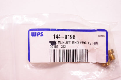 New Aftermarket Main Jet Round #198 Keihin NOS