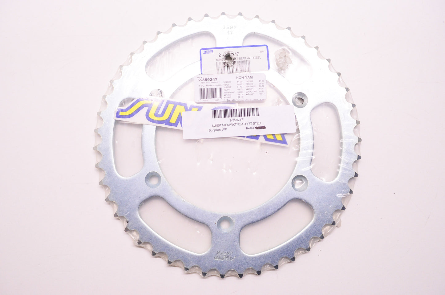 New Sunstar Steel Rear Sprocket 47T Honda Yamaha NOS