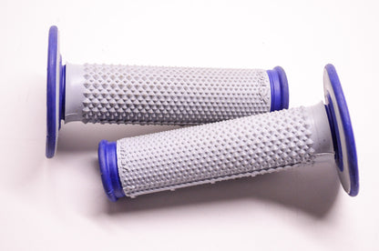 New Renthal Grip Tech Tapered Series Motocross Waffle Blue Grey Soft Grips Qty 2