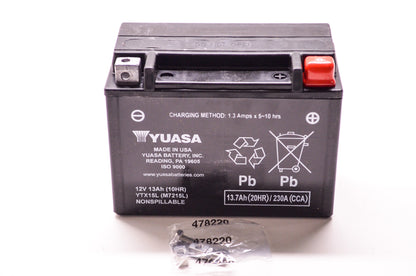 New Yuasa Powersports & Specialty Wet Battery Kit 13 Amp NOS