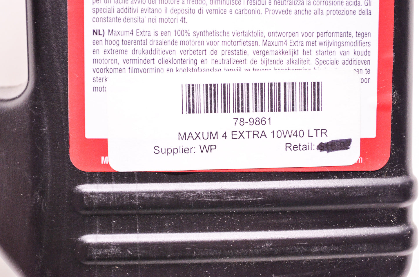 Maxima Racing Oils 78-9861 4 Cycle Oil 10W40 1L 33.8OZ NOS