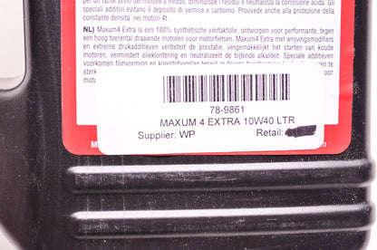 Maxima Racing Oils 78-9861 4 Cycle Oil 10W40 1L 33.8OZ NOS