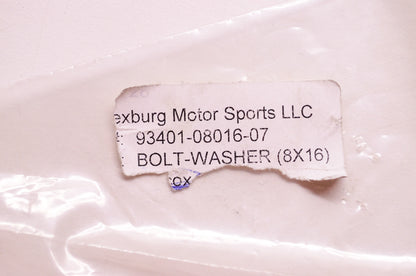 OEM Honda 93401-08016-07 Washer Bolt (8X16) Qty 2 NOS