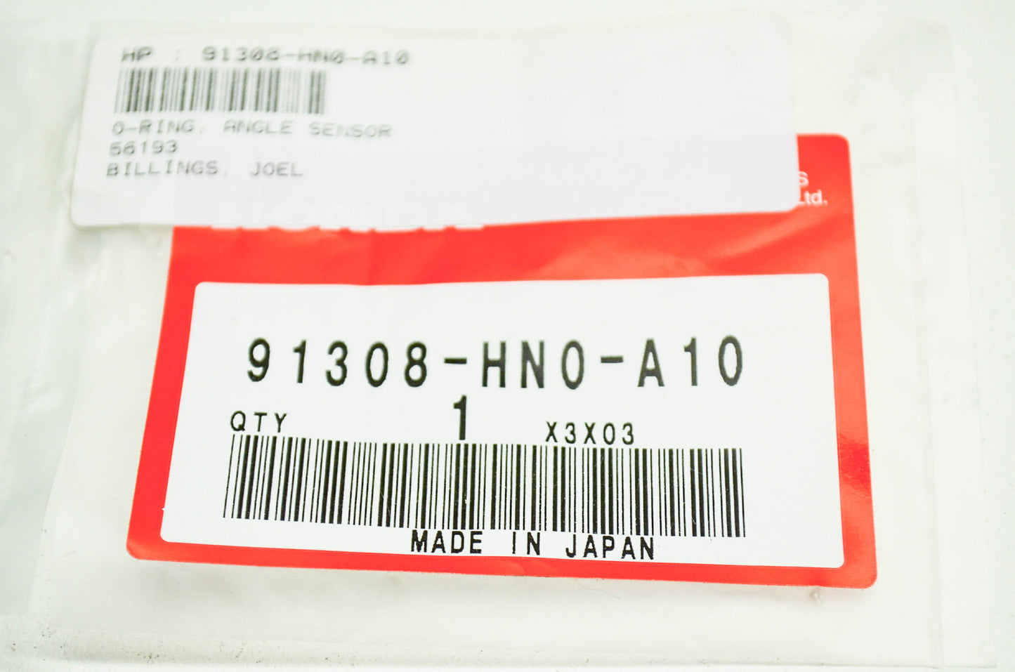 New OEM Honda Angle Sensor O Ring NOS