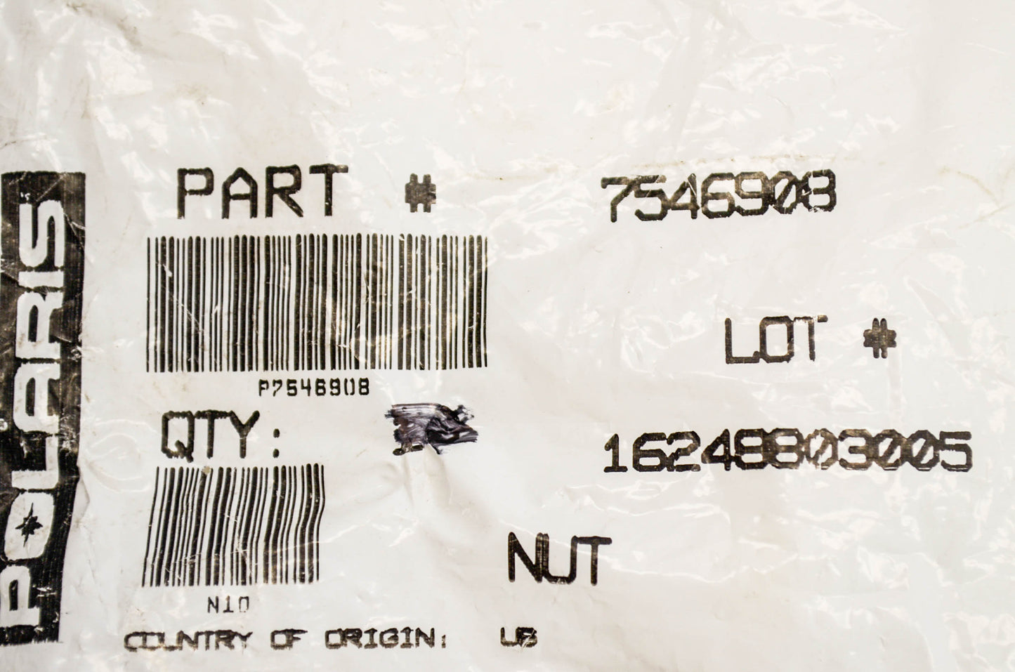 OEM Polaris 7546908 Nut NOS