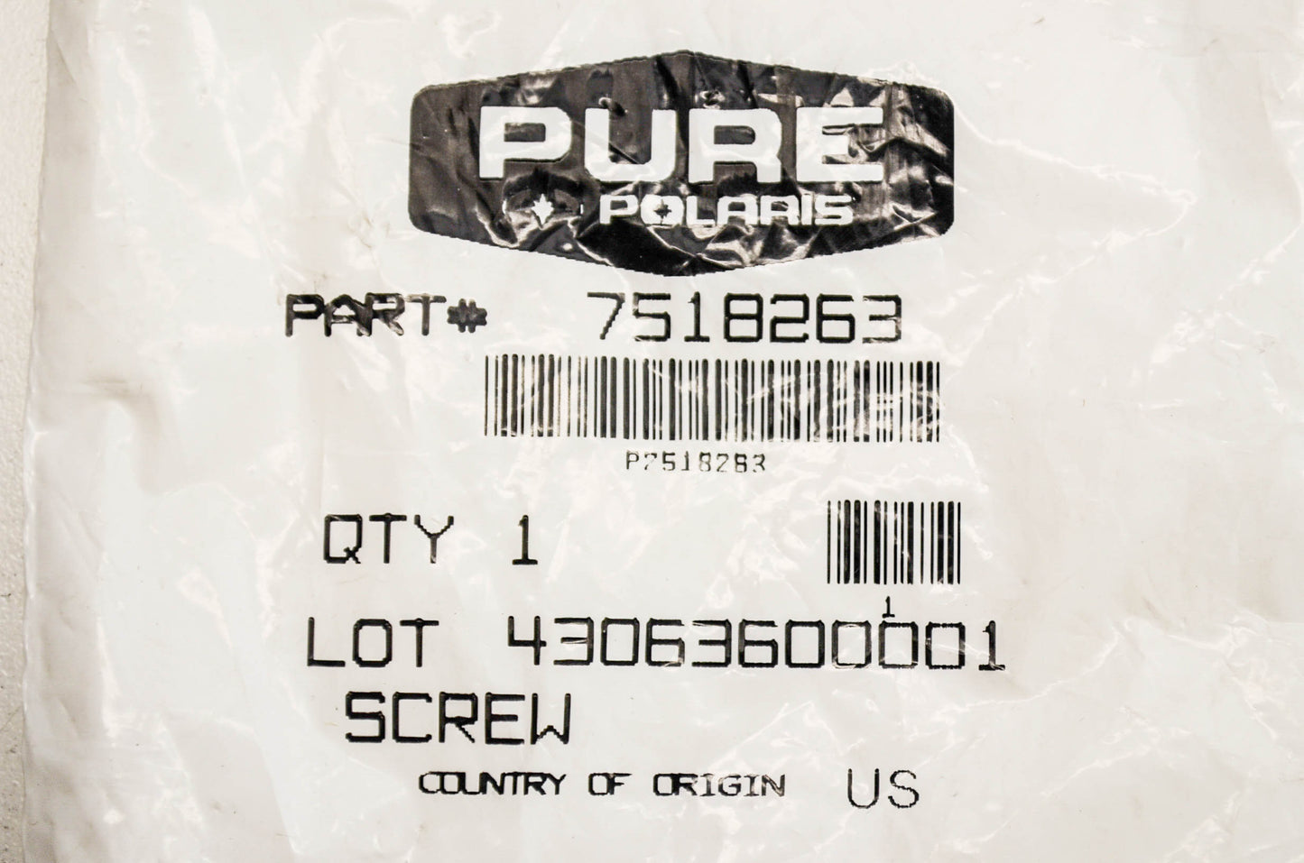 OEM Polaris 7518263 Hex Cap Screw 3/8-24X4.00 NOS
