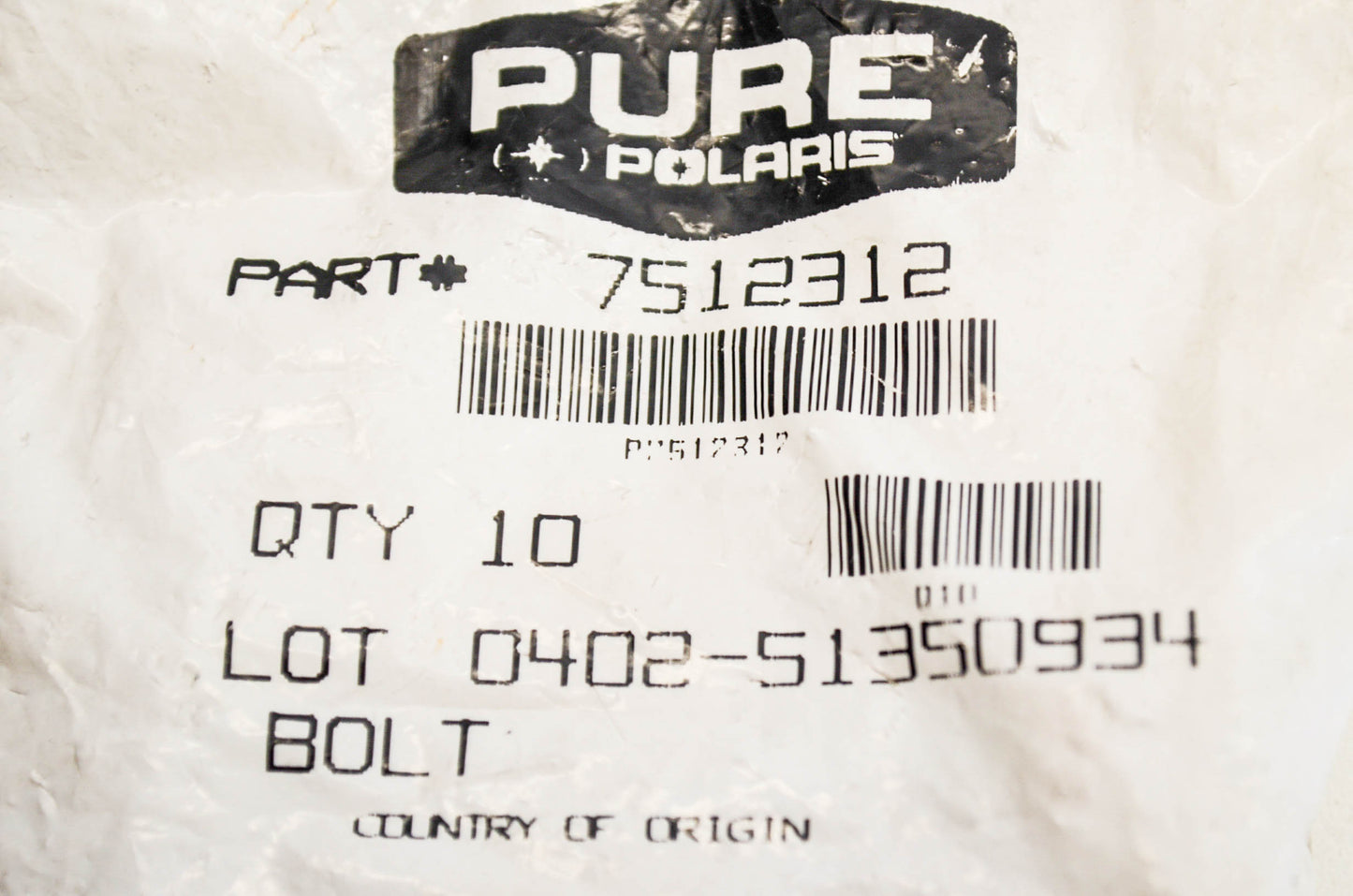 OEM Polaris 7512312 Bolt