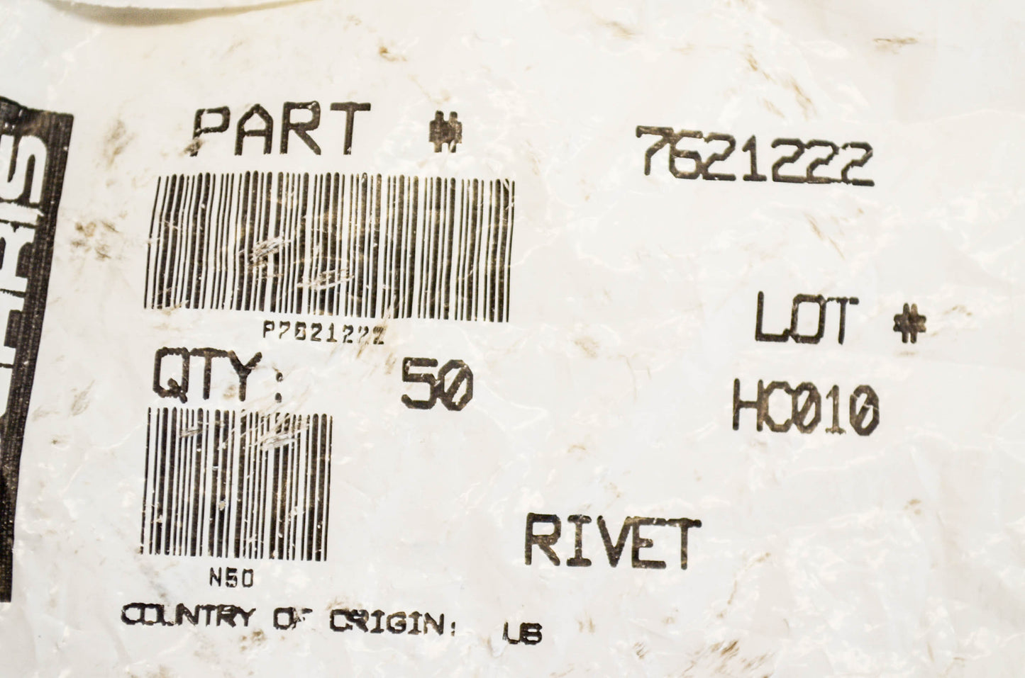 OEM Polaris 7621222 Rivet Qty 2 NOS