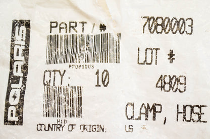 OEM Polaris 7080003 Hose Clamp Qty 2 NOS
