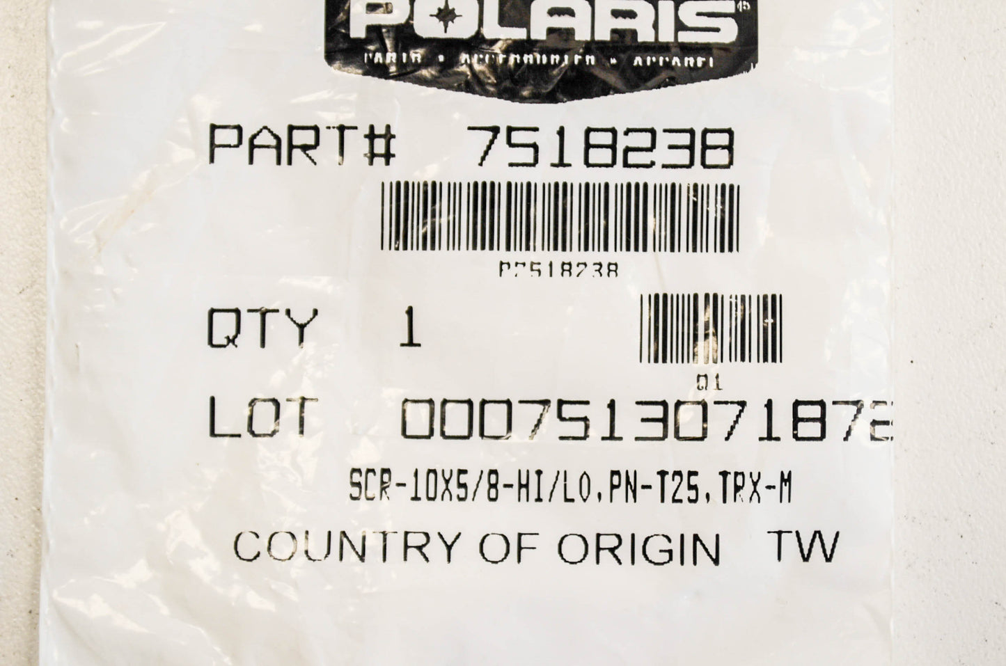 OEM Polaris 7518238 Screw 10X5/8 Qty 2 NOS