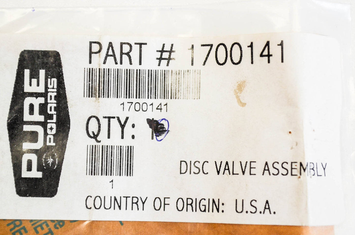 New OEM Polaris Disc Valve 0.010x1.300 NOS