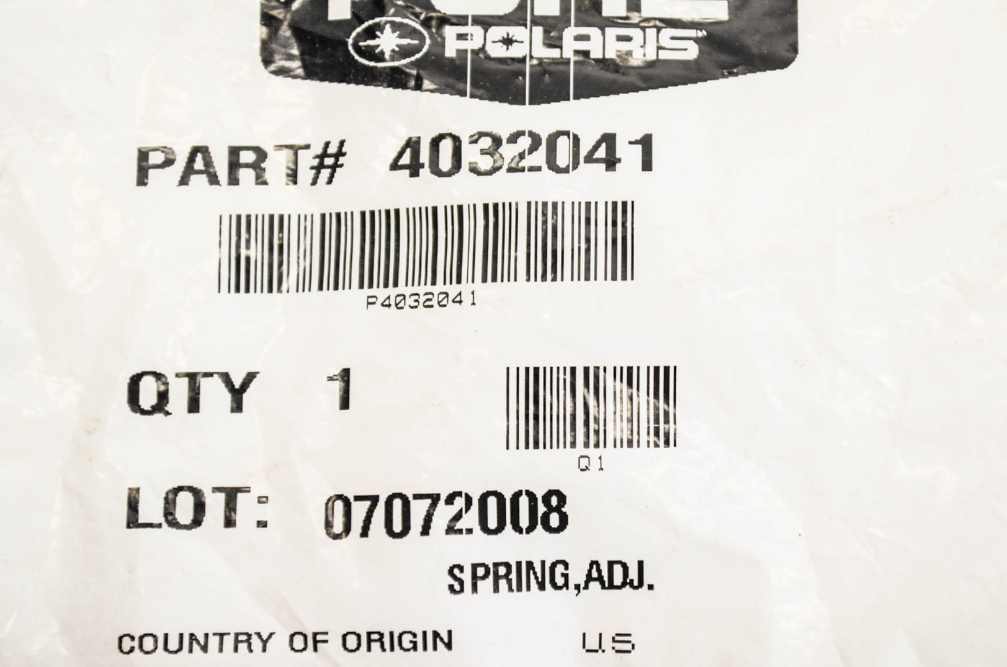 OEM Polaris 4032041 Adjustment Spring NOS