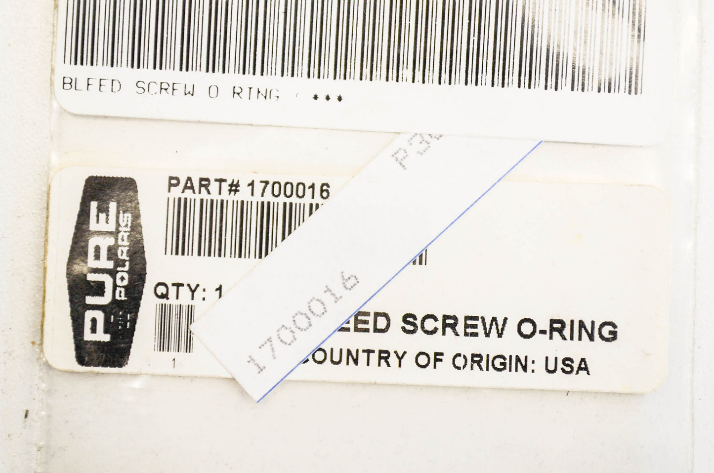 OEM Polaris 1700016 Bleed Screw O-Ring NOS
