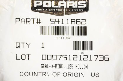 OEM Polaris 5411862 Hollow O-Ring Seal .125 NOS