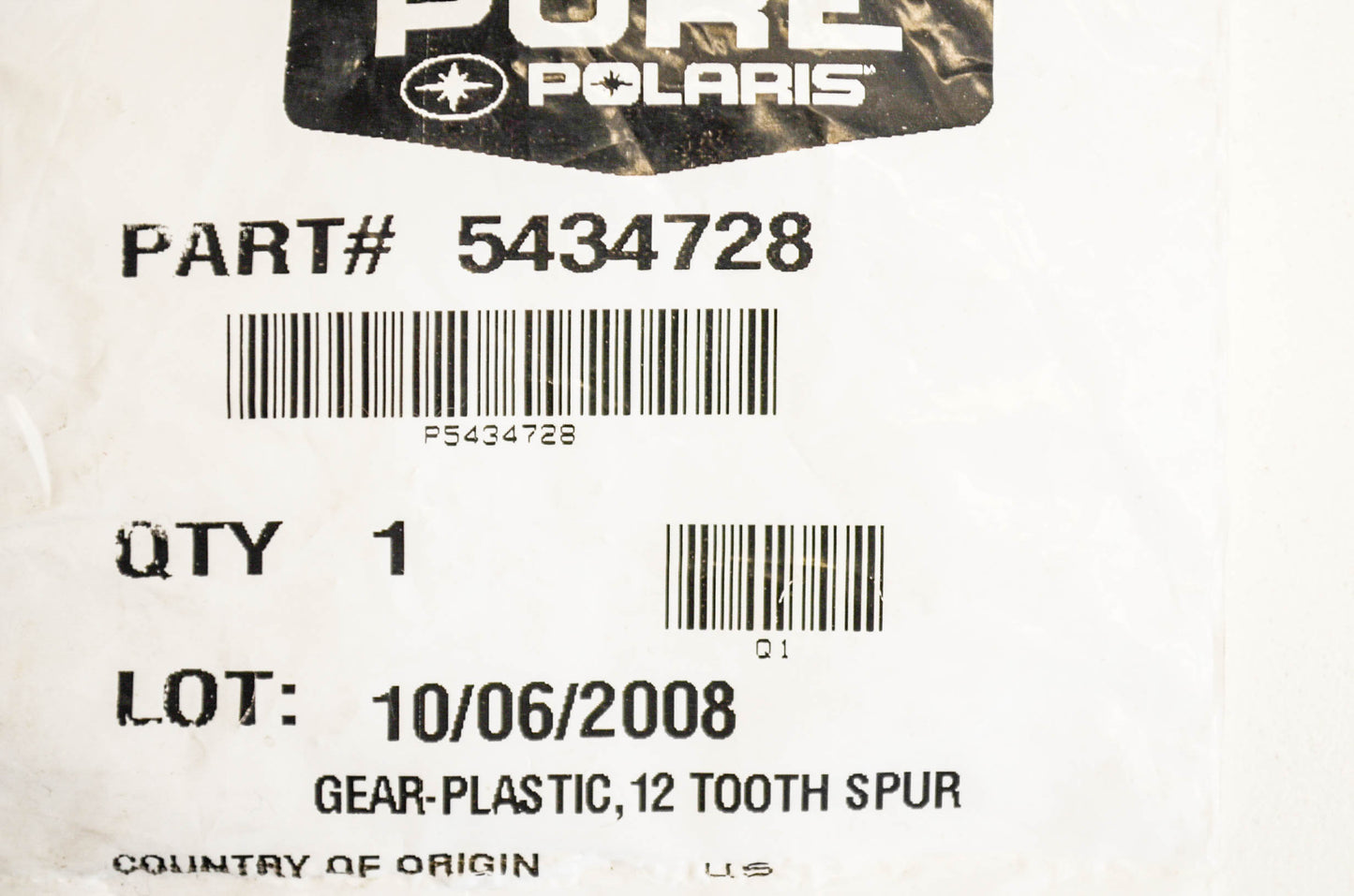 New OEM Polaris Plastic 12 Tooth Gear NOS