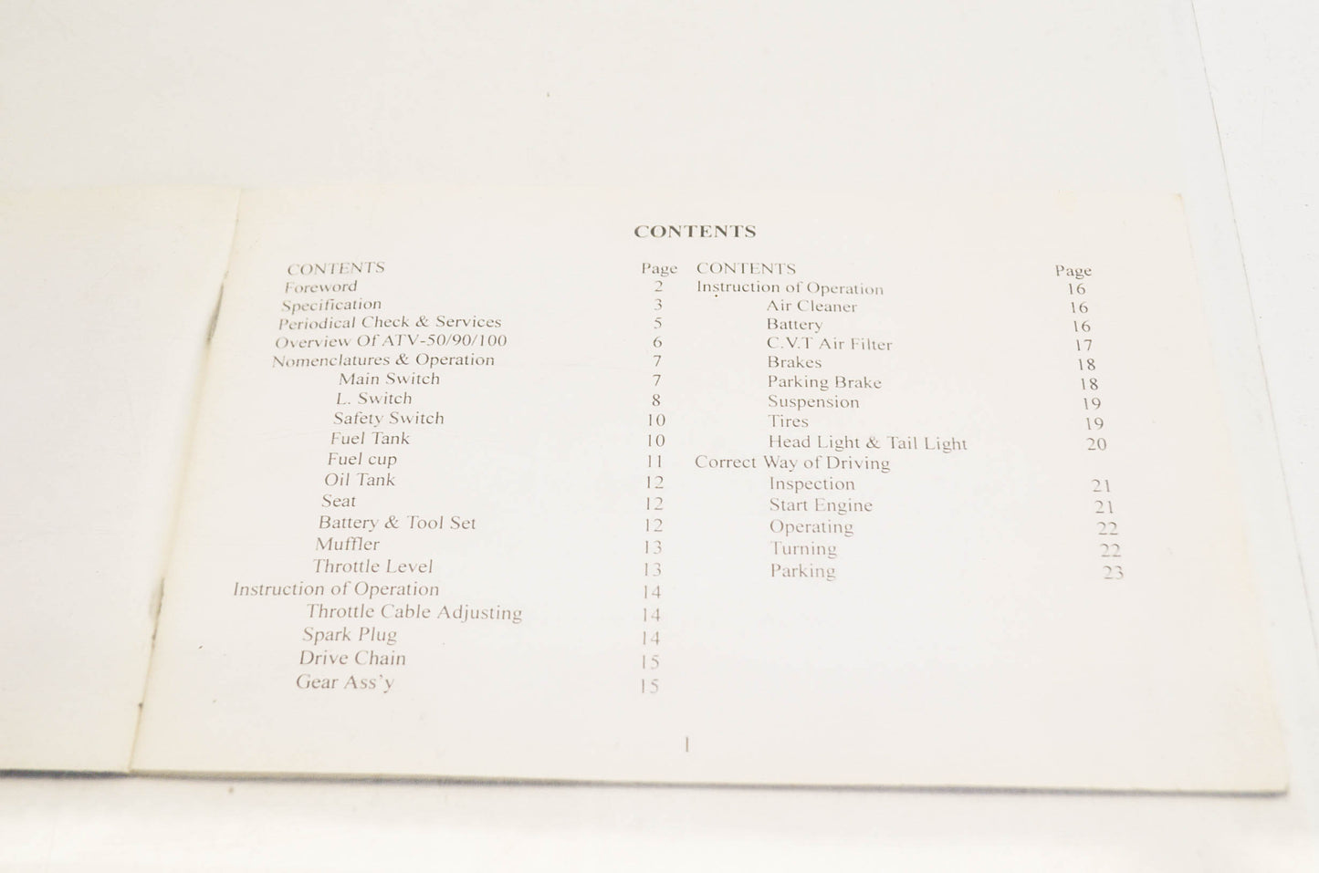 New Alpha Sports LG50/90 Owner's Manual NOS
