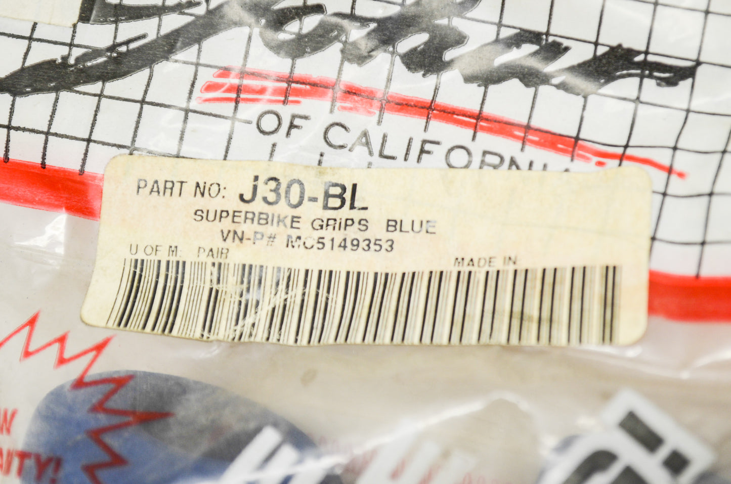 New Johar Handlebar Grip Kit Blue NOS