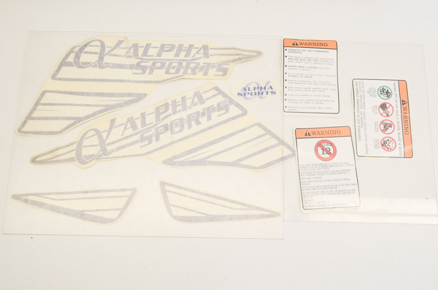 New Alpha Sports LG90 Sticker Kit NOS
