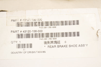 Alpha Sports 43120-156-000 Rear Brake Shoe Kit NOS