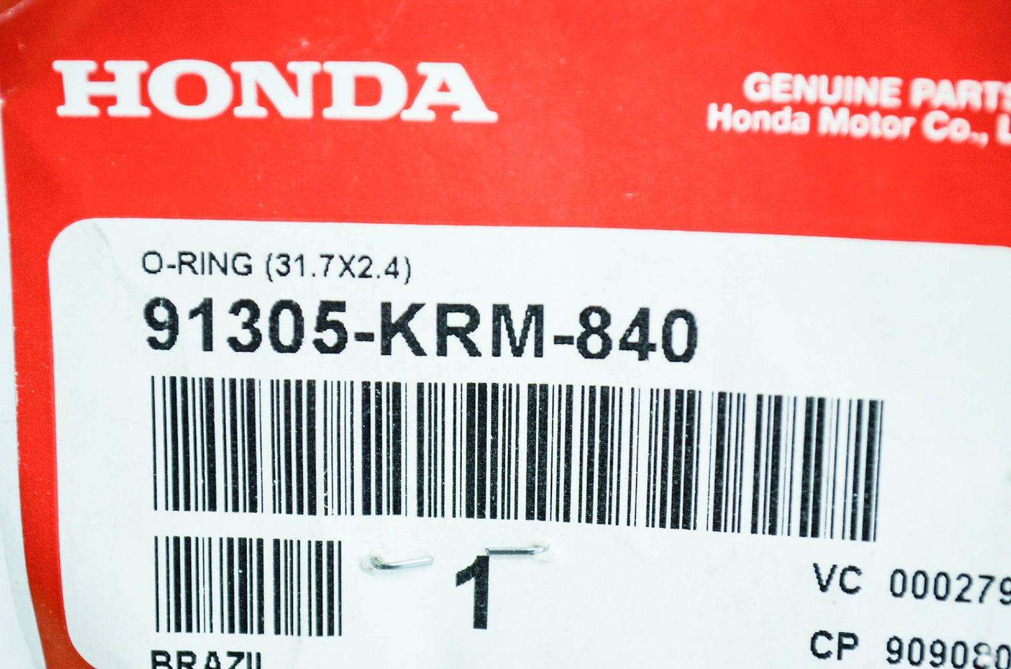 OEM Honda 91305-KRM-840 O-Ring (31.7X2.4) NOS